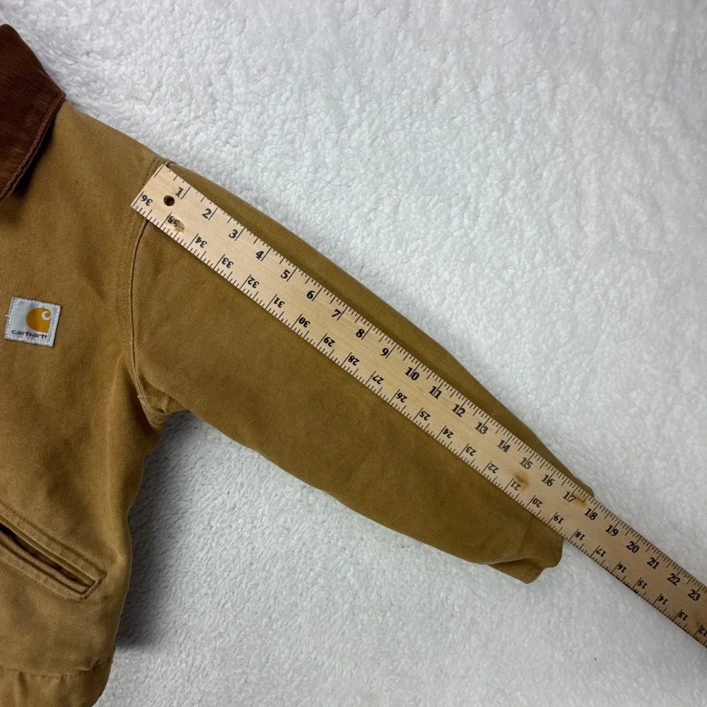 Carhartt‎ Detroit Jacket Quilt Lined Youth Medium Y20 BRN Brown Red Lining